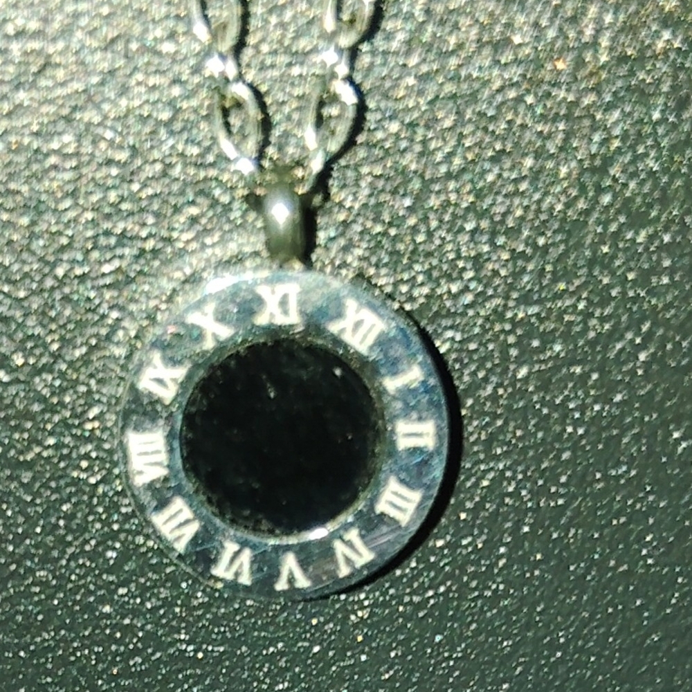 Elegant Silver Roman Numeral Pendant Necklace